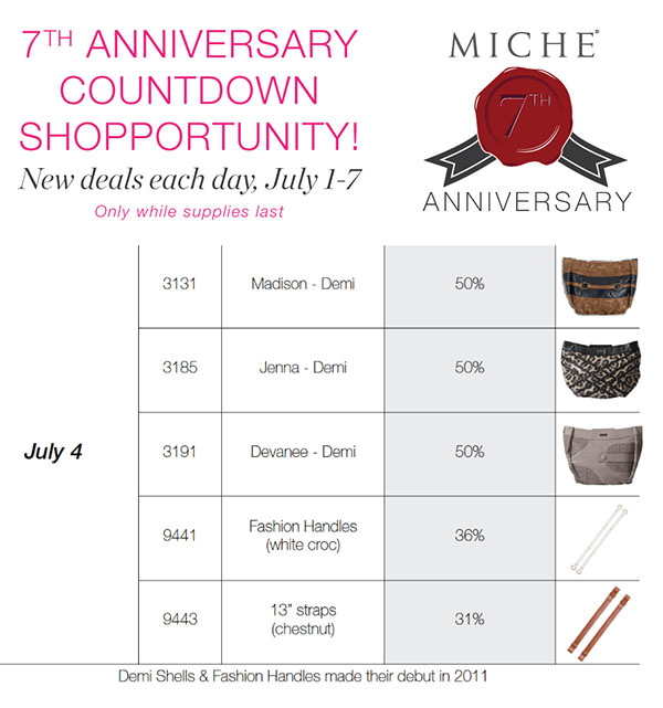 Miche 7th Anniversary Sale - 7 Days of Great Deals!