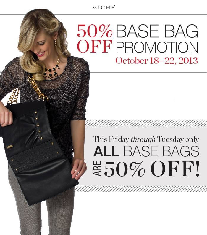 Miche Flash Promotion - All Bases 50% Off Through Oct 22