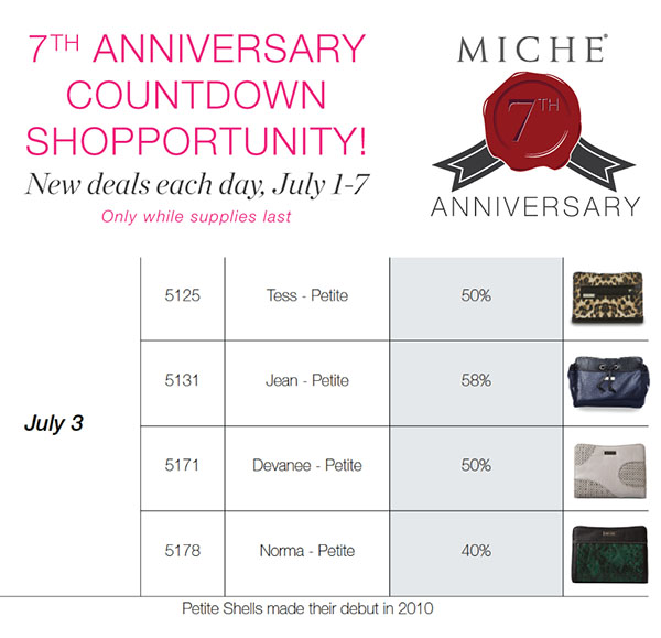 Miche 7th Anniversary Sale - 7 Days of Great Deals!